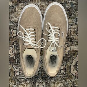 Vans Tan and White Low-Top Sneakers
